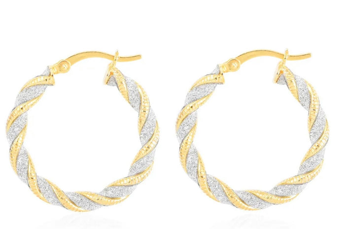 Silver & Gold Two-Tone Hoop Earrings