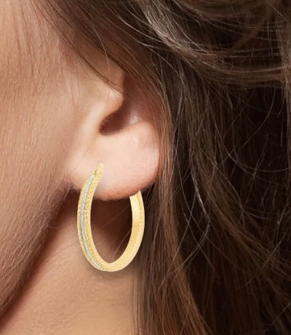 Silver & Gold Two-Tone Hoops
