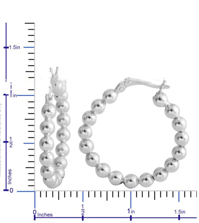 Silver Hoop Beaded Earrings