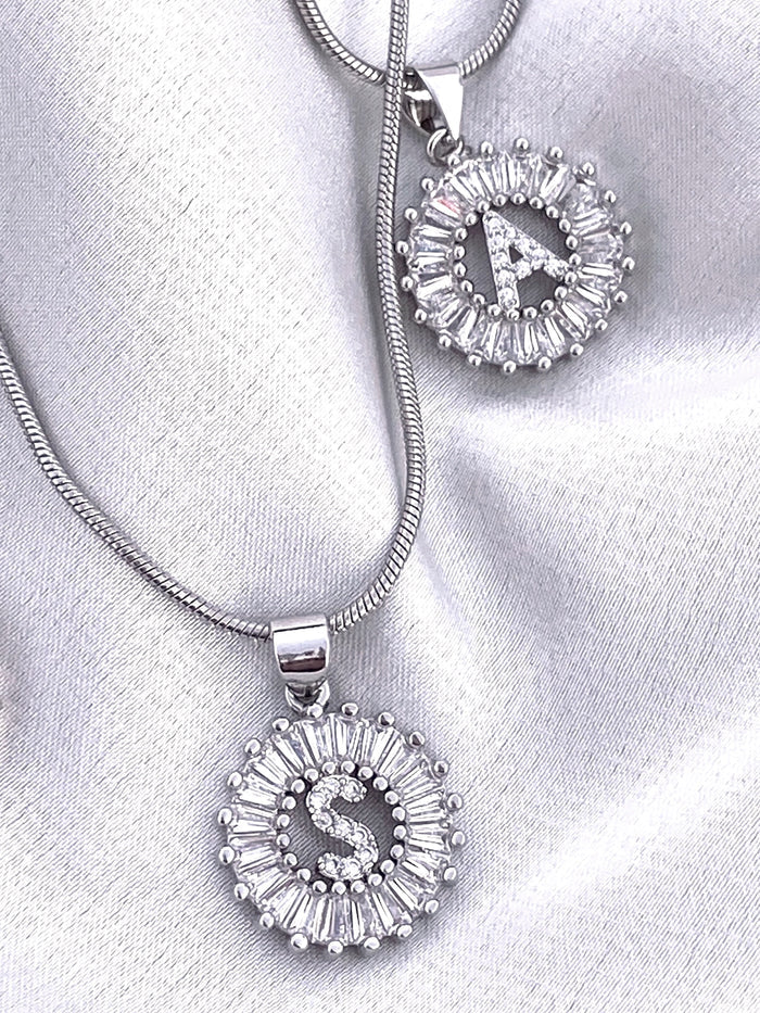 SILVER Yours Truly Initial Necklace