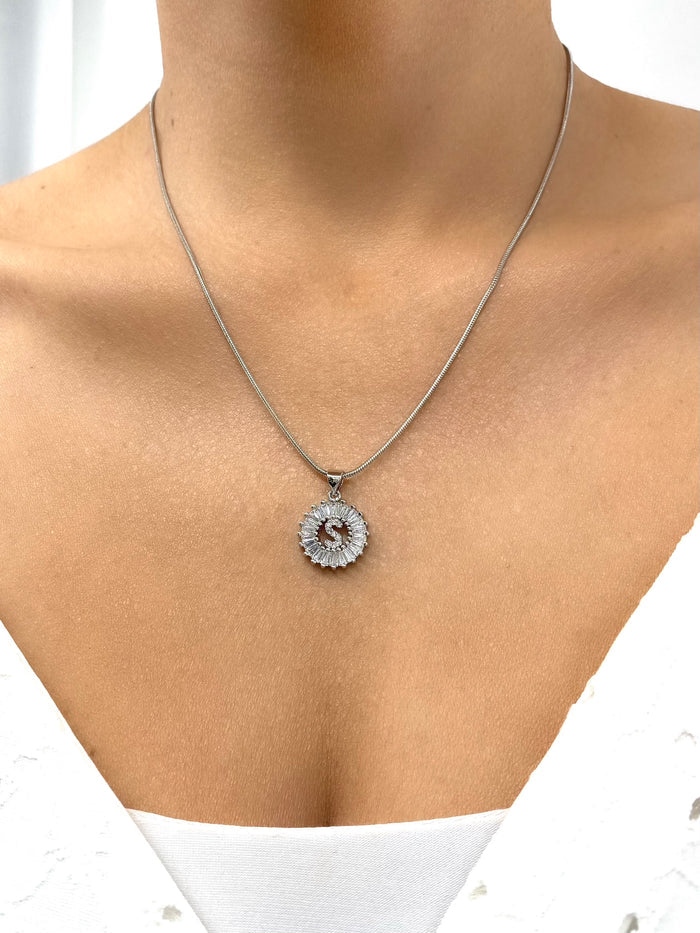 SILVER Yours Truly Initial Necklace
