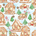 Single Layer Cotton Blanket - Christmas Gingerneering Gingerbread Village Cotton