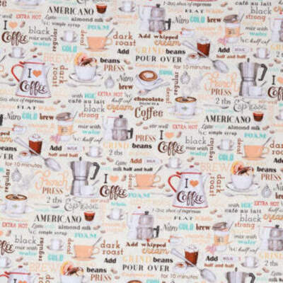 Coffee House Calico Cotton Fabric