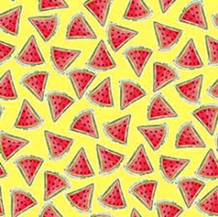Single Layer Cotton Blanket - Happy Campers Watermelons Yellow Cotton