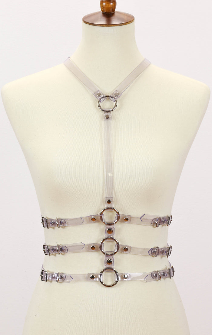 Skinny Clear Vinyl 3 Waist Belt 'Y' Harness