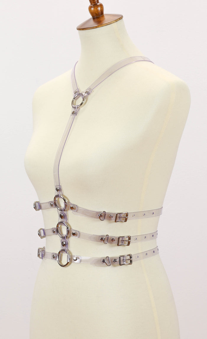 Skinny Clear Vinyl 3 Waist Belt 'Y' Harness