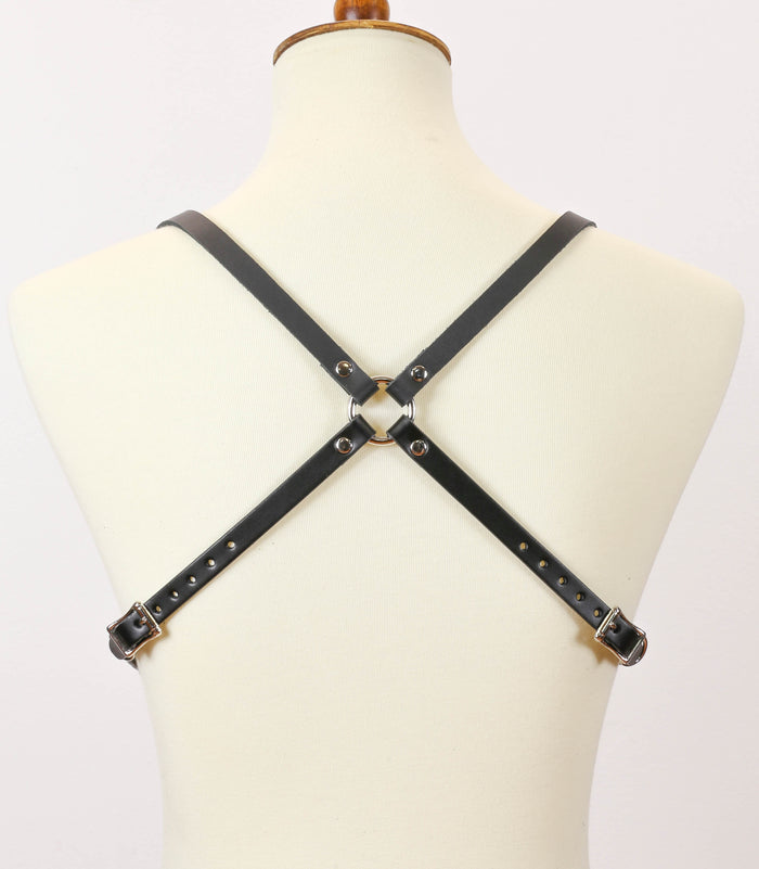 Skinny Leather Chest Bra Style Harness