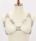 Skinny PVC Clear Vinyl Chest Bra Style Harness