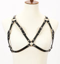 Skinny PVC Vinyl Chest Bra Style Harness