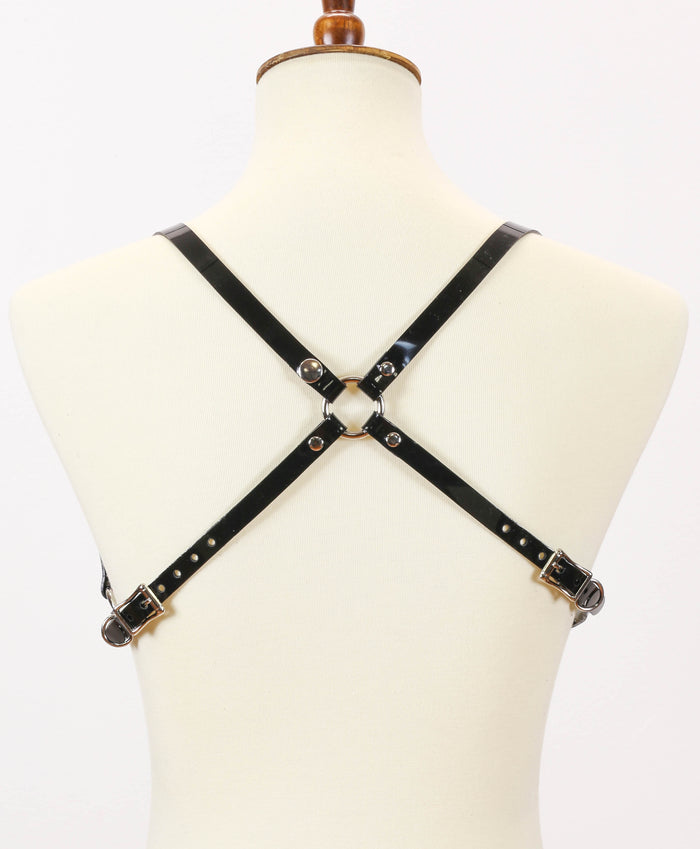 Skinny PVC Vinyl Chest Bra Style Harness