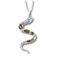 Snake Necklace with Amber