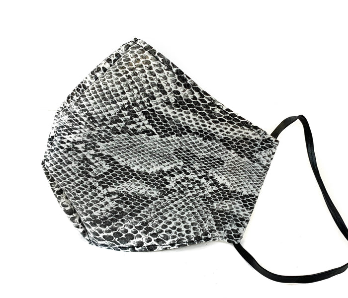 Snake Synthetic  Leather Face Mask fabric face covering mask