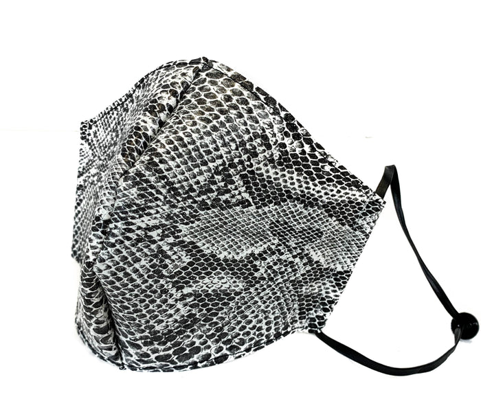 Snake Synthetic  Leather Face Mask fabric face covering mask