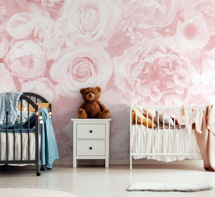 Soft Pink Rose Floral Wall Mural-Wall Mural-Eazywallz