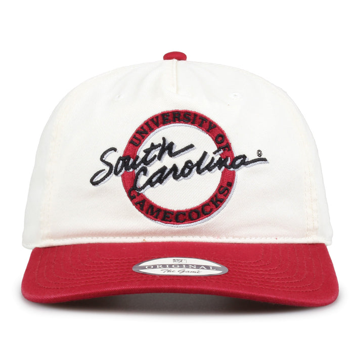 South Carolina Original Circle snapback hat with embroidered school design, front view