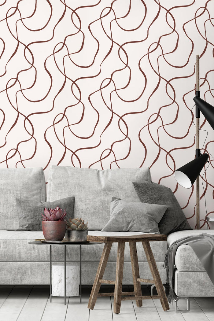 Squiggles / Burgundy