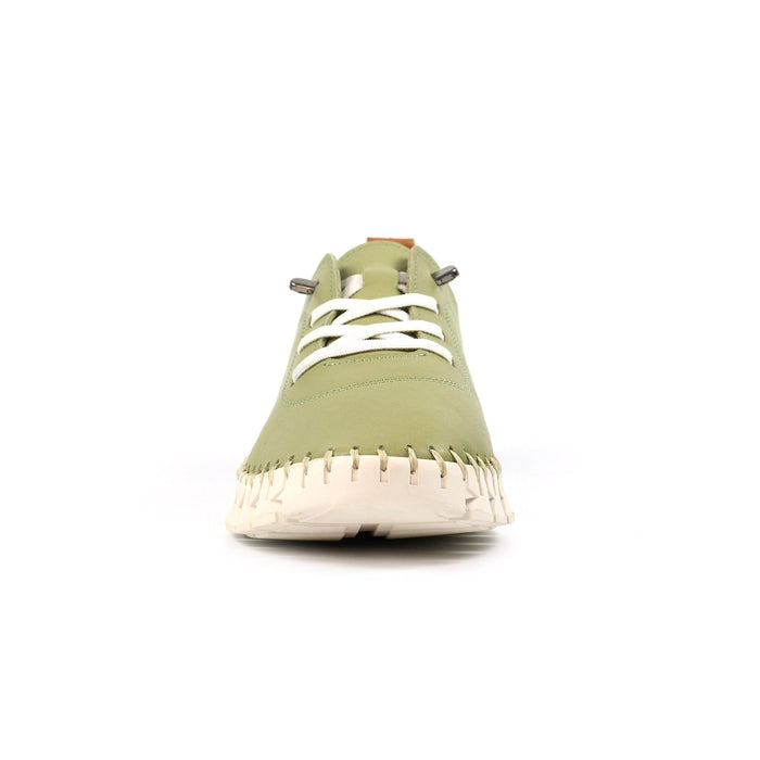 St Austell Khaki Leather Plimsoll
