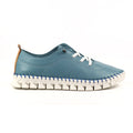 St Austell Light Blue Leather Plimsoll