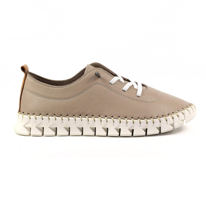 St Austell Taupe Leather Plimsoll