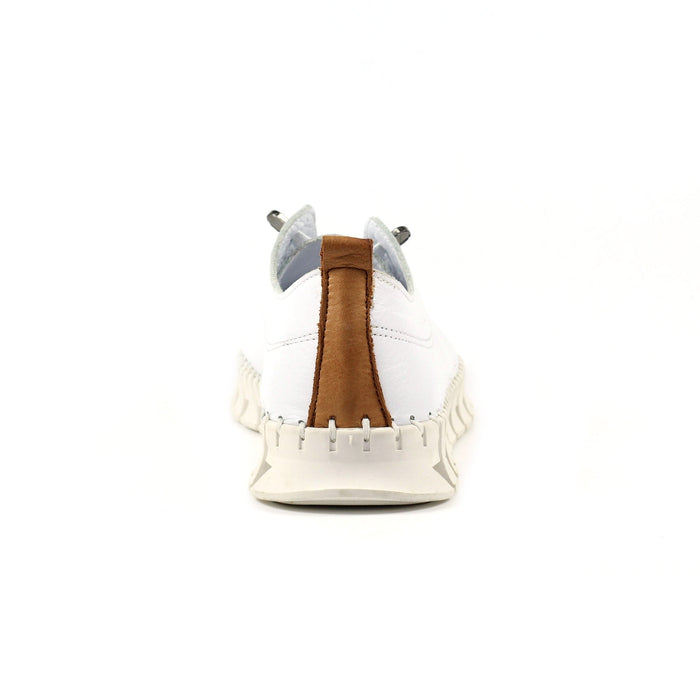 St Austell White Leather Plimsoll