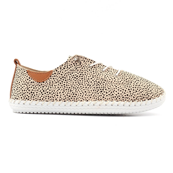 St Ives Animal Spot Leather Plimsoll