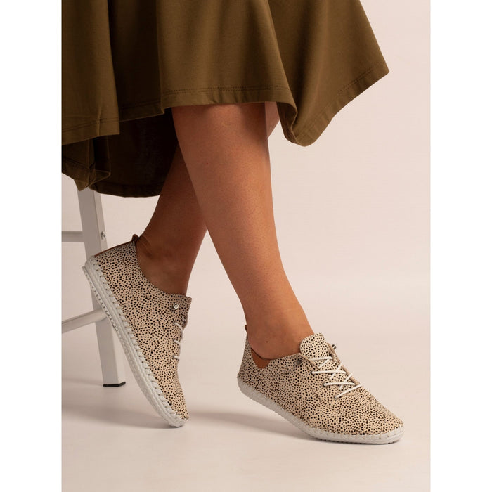 St Ives Animal Spot Leather Plimsoll
