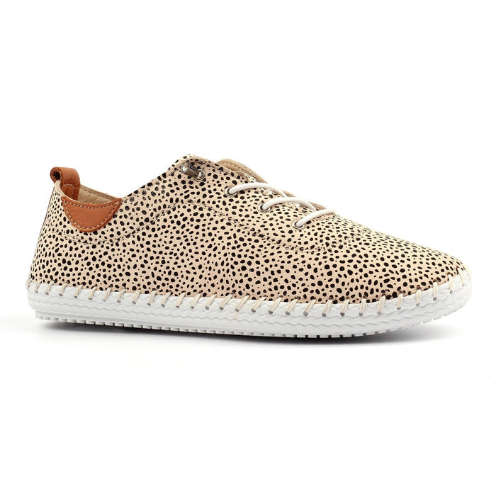 St Ives Animal Spot Leather Plimsoll