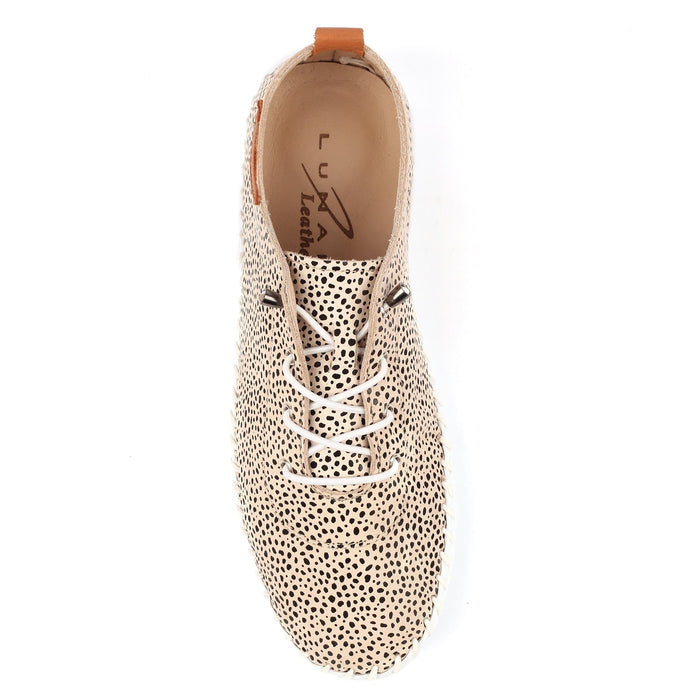St Ives Animal Spot Leather Plimsoll