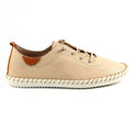 St. Ives Beige Leather Plimsoll