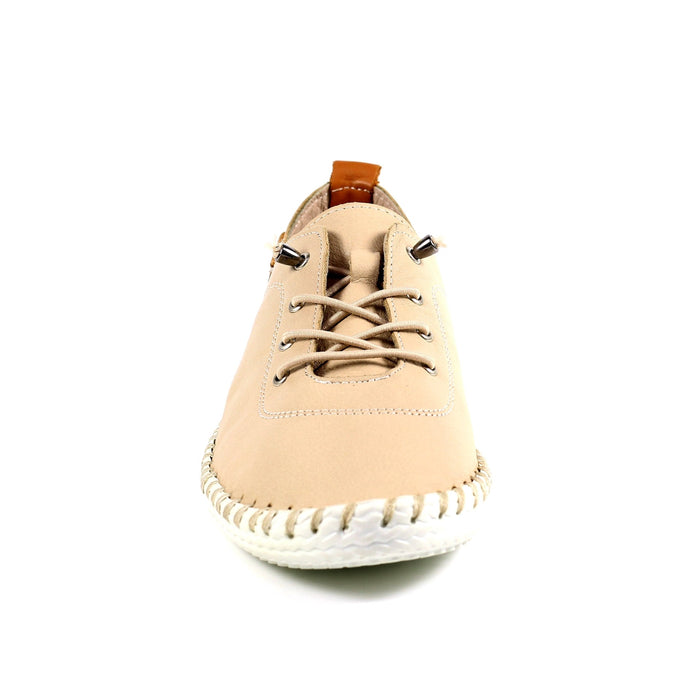St. Ives Beige Leather Plimsoll
