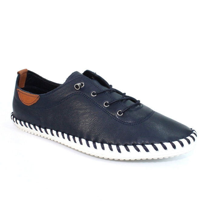 St. Ives Blue Leather Plimsoll