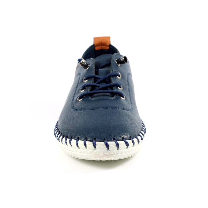 St. Ives Blue Leather Plimsoll