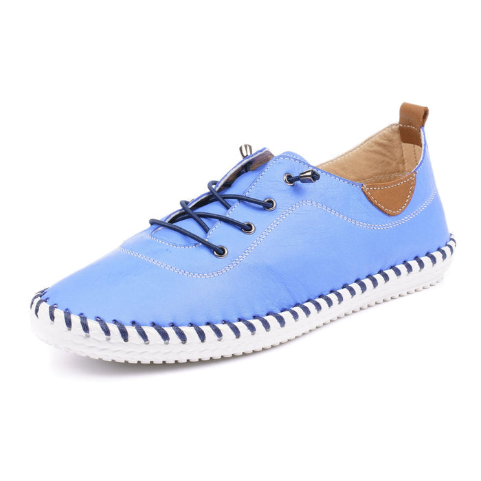 St. Ives Cobalt Blue Leather Plimsoll