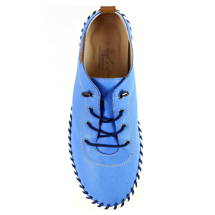 St. Ives Cobalt Blue Leather Plimsoll