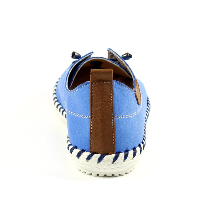 St. Ives Cobalt Blue Leather Plimsoll