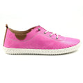 St. Ives Fuchsia Leather Plimsoll