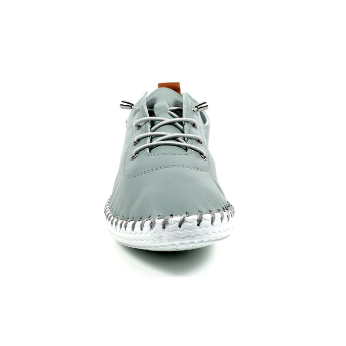 St. Ives Grey Leather Plimsoll