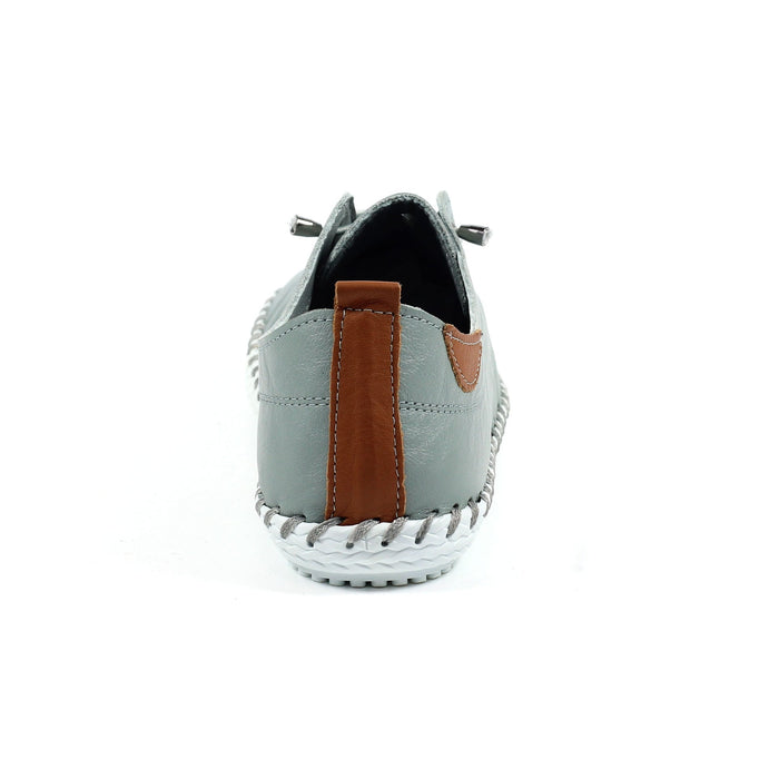 St. Ives Grey Leather Plimsoll