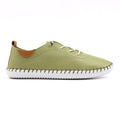 St Ives Khaki Leather Plimsoll