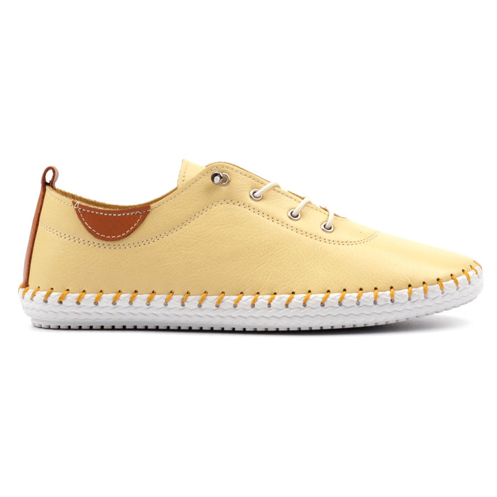 St Ives Lemon Leather Plimsoll