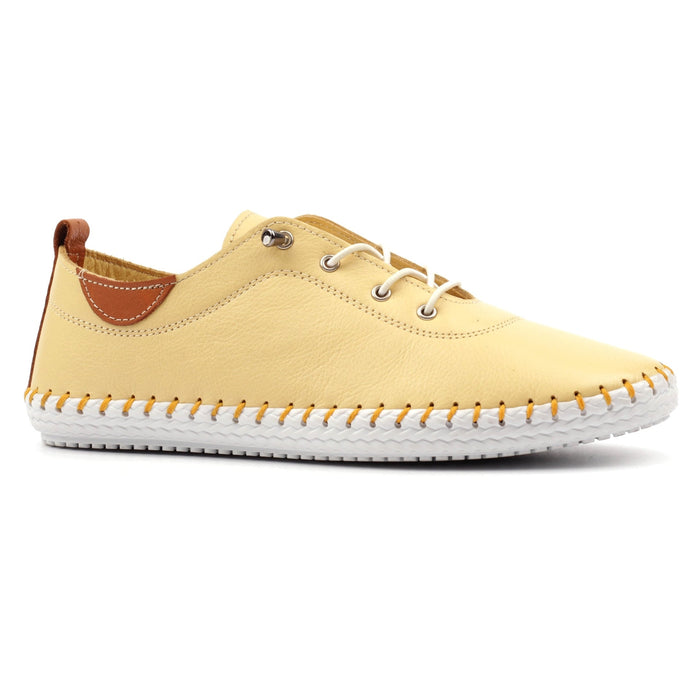 St Ives Lemon Leather Plimsoll