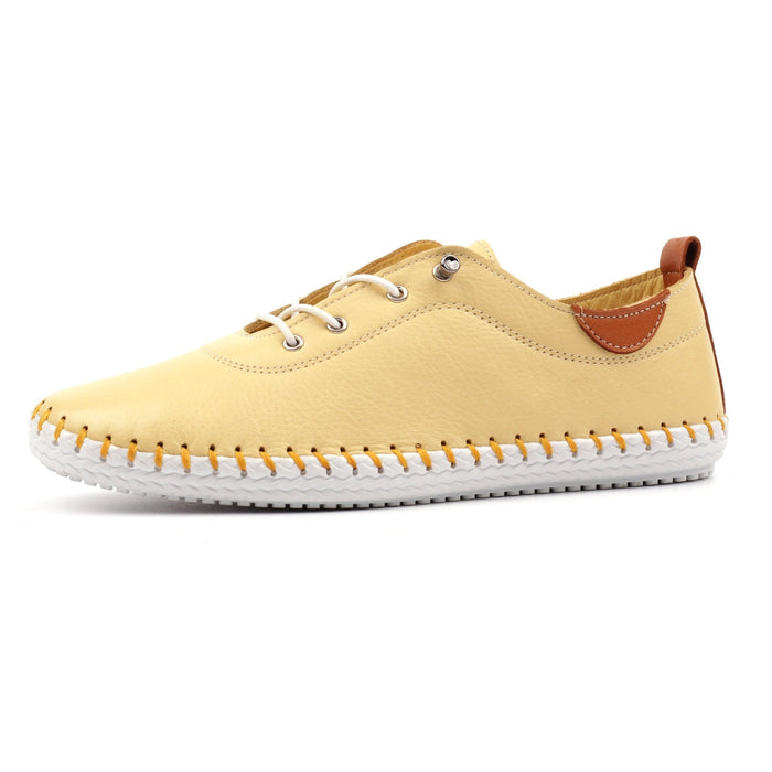St Ives Lemon Leather Plimsoll