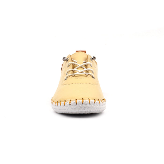 St Ives Lemon Leather Plimsoll