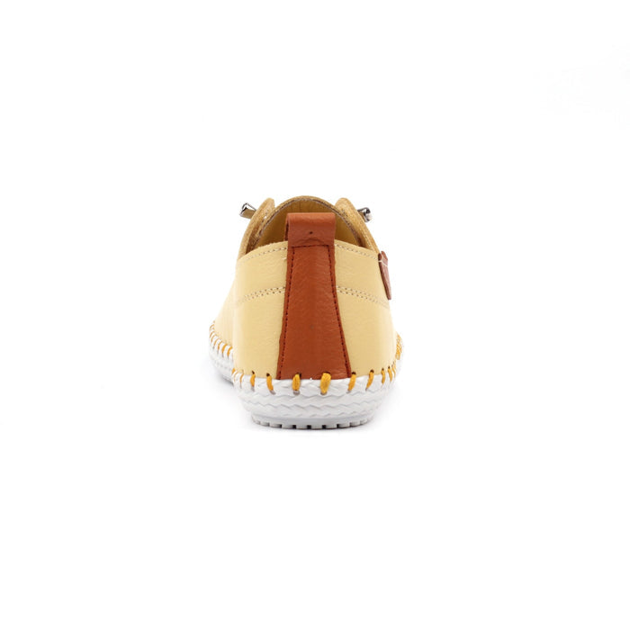 St Ives Lemon Leather Plimsoll