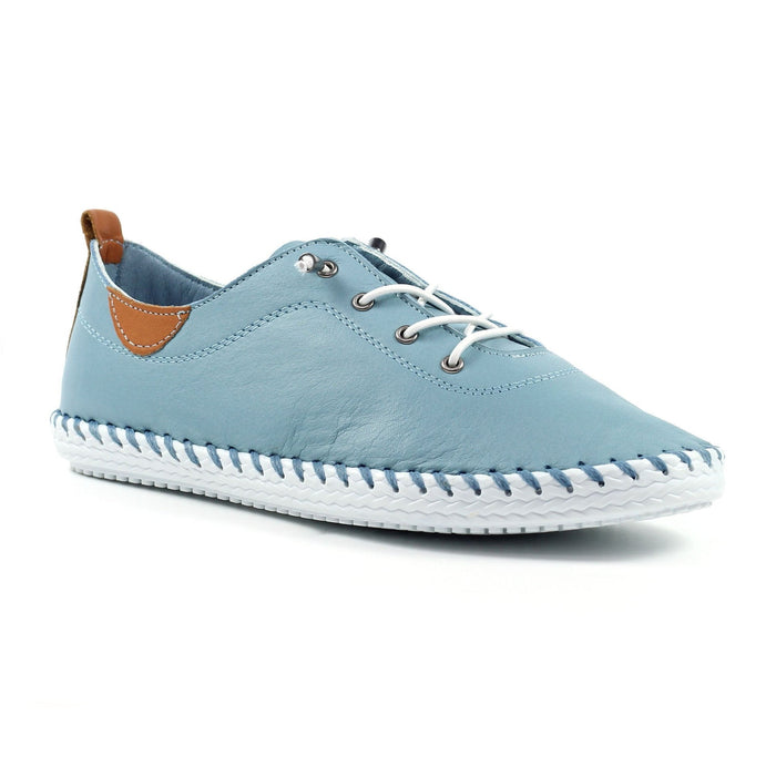 St. Ives Light Blue Leather Plimsoll