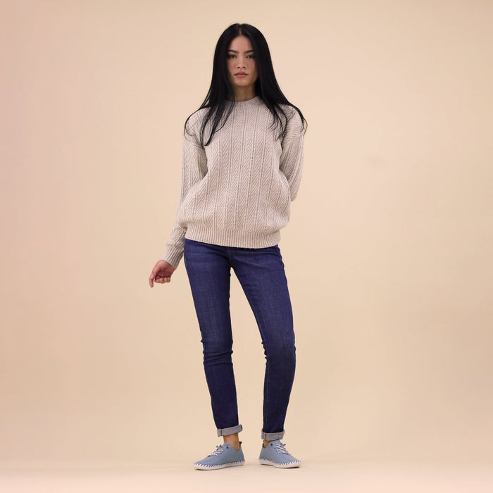 St. Ives Light Blue Leather Plimsoll
