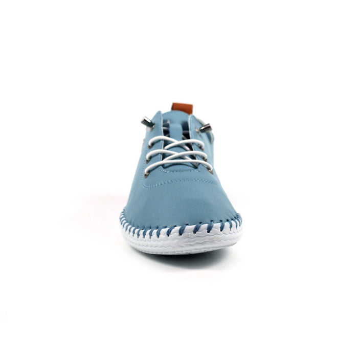 St. Ives Light Blue Leather Plimsoll