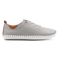 St Ives Light Grey Leather Plimsoll