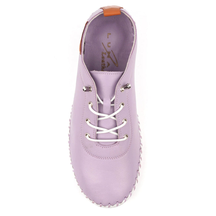 St Ives Lilac Leather Plimsoll