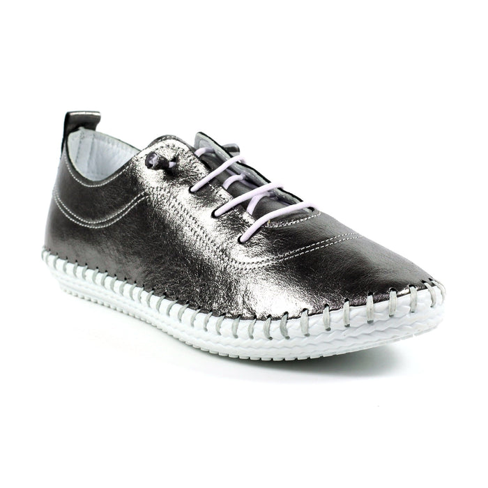 St. Ives Metallic Pewter Plimsoll